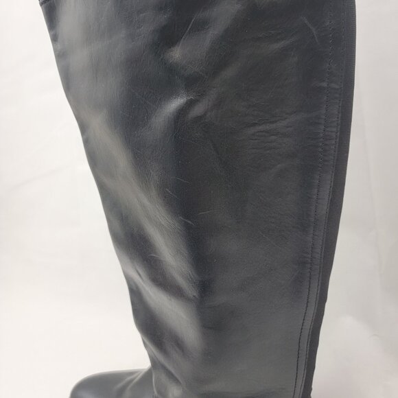 FRYE Womens 11 Boots Melissa Over The Knee OTK Equestrian BLACK Side Zip Flat - Picture 6 of 16